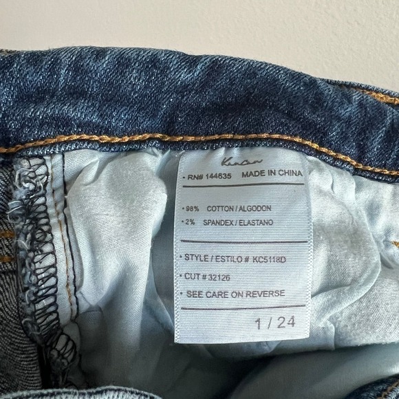 Kancan Claire Jeans Women's 1/24 Mid Rise Boyfriend Distressed Raw Hem Stretch - Picture 7 of 7